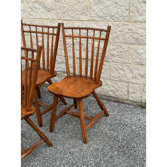 Vintage Windsor Style Dining Chairs by Hunt Furniture - Set of Six For Sale - Image 4 of 10