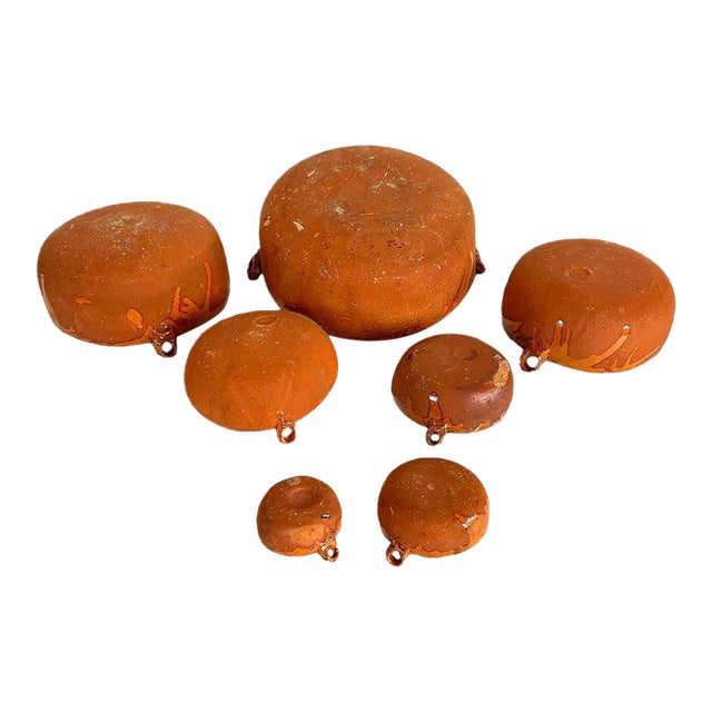 Lugano, Italy Glazed Ceramic Terracotta Serving Bowls, Stamped Marks, Set of 7 Offered for sale is a set of seven (7)...