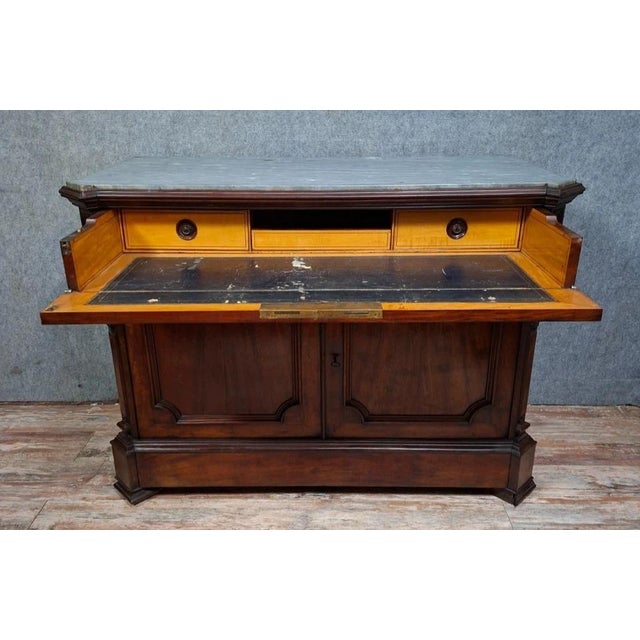 Drop-Front Writing Desk in Mahogany and Veneer For Sale - Image 9 of 12