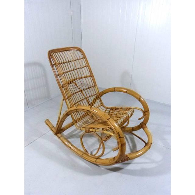 Rattan Rocking Chair from Rohé Noordwolde, 1960s For Sale - Image 8 of 14