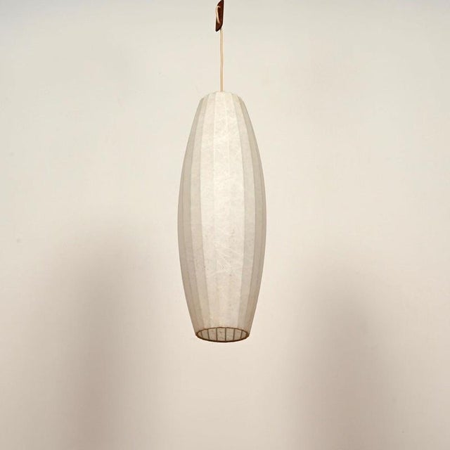 Large Mid-Century Italian Beige Cocoon Pendant attributed to Castiglioni for Hille, 1960s For Sale - Image 10 of 14