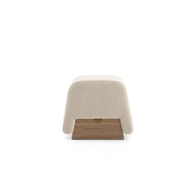 Wood Onigiri Wool and Walnut Pouf by Morica Design For Sale - Image 7 of 8
