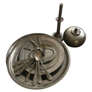 19th Century Candleholder in Pewter, 1800s, Set of 17 For Sale