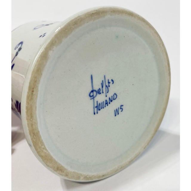 Ceramic Vintage Delft Porcelain Vase Vessel For Sale - Image 7 of 7