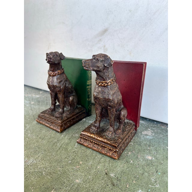 Enhance your library, home office, or den with this exceptional pair of dog bookends with Chocolate Labrador Dogs....