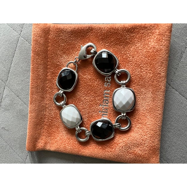 Miriam Salat Chess Sterling Silver and Resin Link Bracelet with large lobster For Sale - Image 12 of 18