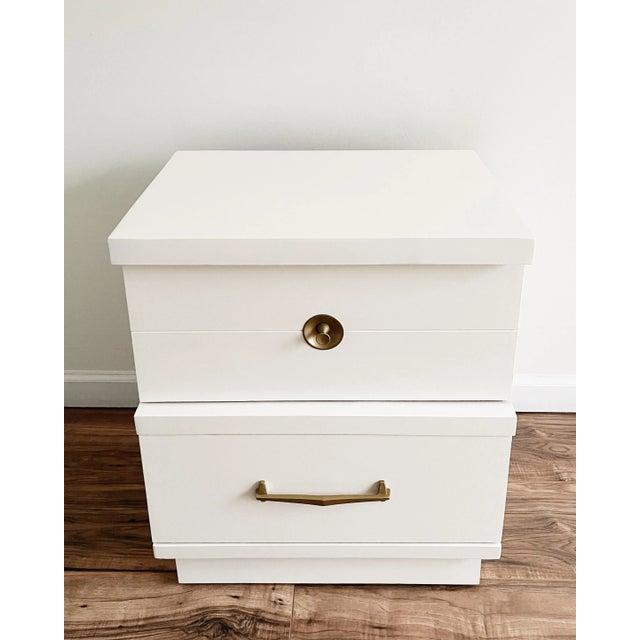 Wood 1970s Mid Century Modern White Nightstand For Sale - Image 7 of 12