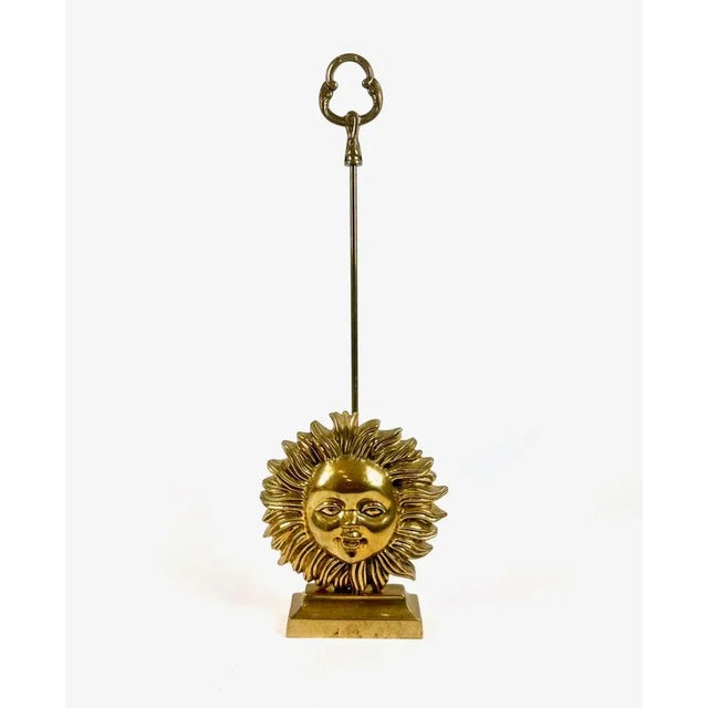 Vintage Brass Sun Face Door Stopper, 1970s For Sale - Image 12 of 12