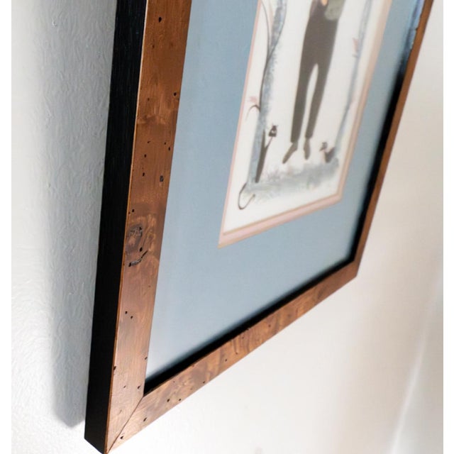 Moss Studios 1990s Adam" by P. Buckley Moss – Signed & Numbered Limited Edition in Burl Wood Frame For Sale - Image 4 of 6