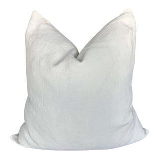 100% Belgium Linen Oyster White Pillow Cover With Insert For Sale