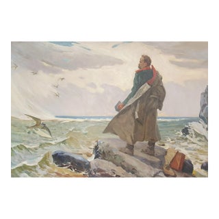 1960s Taras Shevchenko Portrait, Antique Oil Painting For Sale