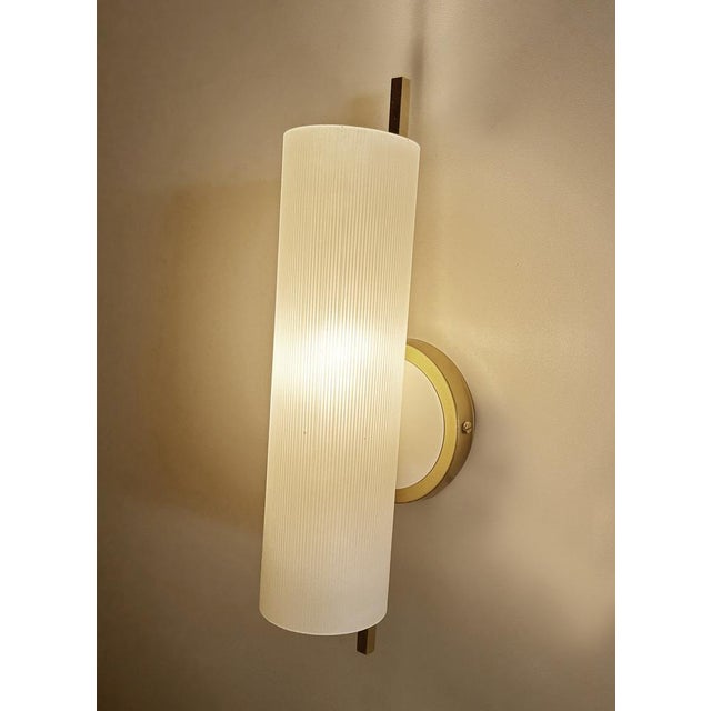 Vintage Glass Sconce from Hillebrand Leuchten, 1950s For Sale - Image 4 of 15