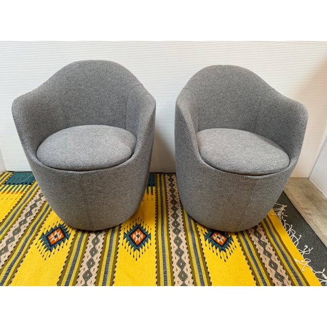 Design Plus Gallery presents a Pair of Lína Swivel Dining Chairs by Hlynur Atlason from Design Within Reach. Each chair...