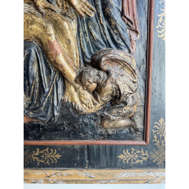 Polychrome Papier-Mâché Depicting the Deposition of Christ with Wood, 1600s For Sale - Image 16 of 18