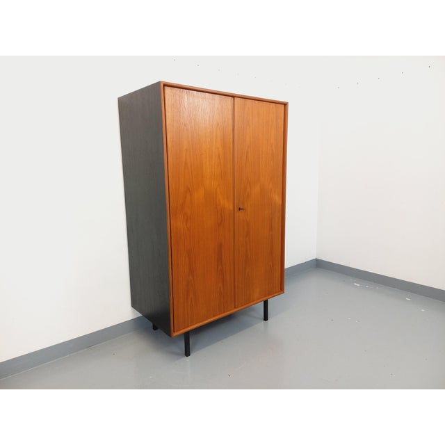 Vintage Scandinavian Teak and Metal Wardrobe, 1960s For Sale - Image 15 of 15