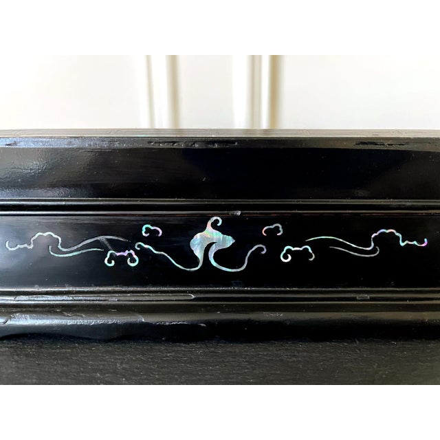 Unusual Japanese Lacquer Inkstone Box with MOP Inlays For Sale - Image 16 of 16