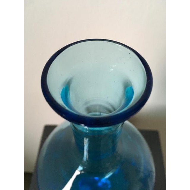 Postmodern Turquoise Murano Glass Bottle, Italy, 1960s For Sale - Image 15 of 16