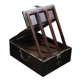 Huali Rosewood Folding Book Stand Box With Drawer For Sale