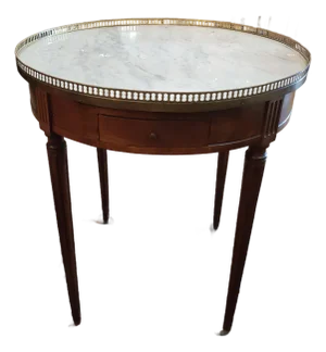Early 20th Century French Louis XVI Style Oval Marble-Top Center Table With Brass Gallery