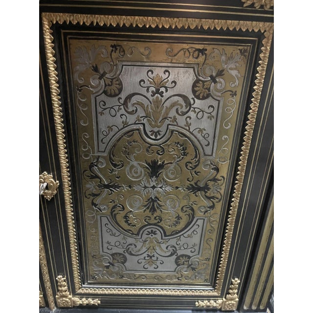 19th C. French Louis XIV Style Ormolu-Mounted Marquetry Cabinet by Henry Dasson For Sale - Image 10 of 10