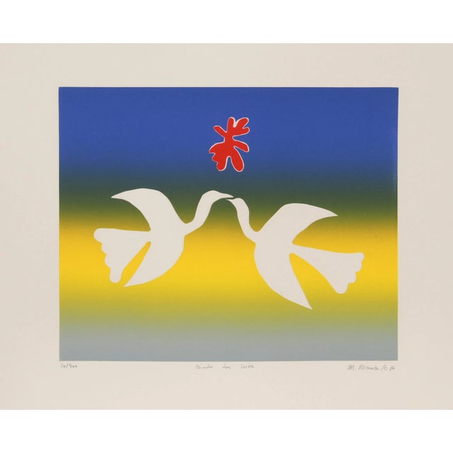 Rustic Mireille Kramer, Birds in Love, Etching For Sale - Image 3 of 3