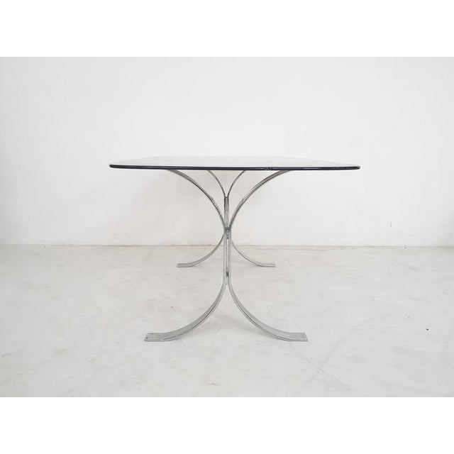 Glass and Chrome Dining Table, 1970s For Sale - Image 4 of 6