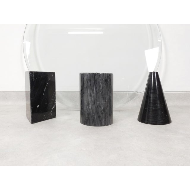 Vintage Italian Marble and Glass Coffee Table, 1970s For Sale - Image 12 of 18