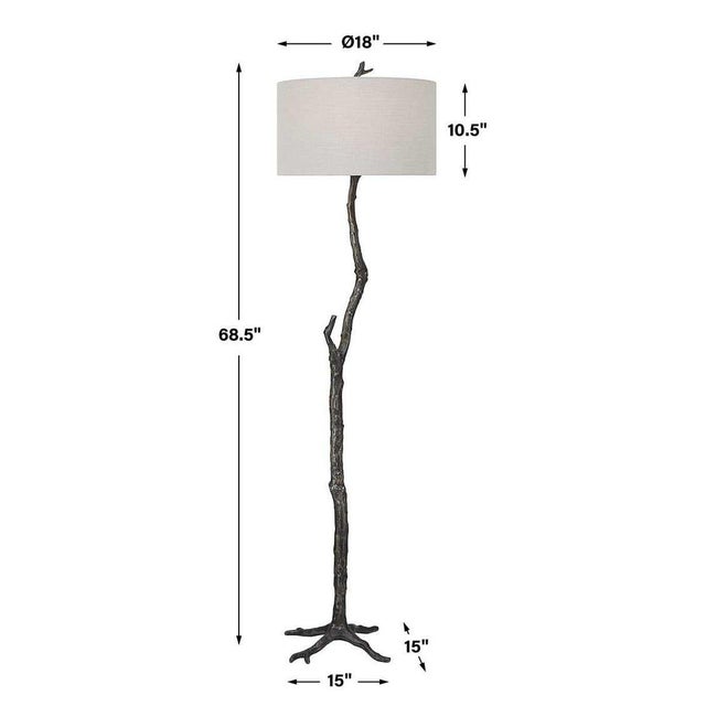 Drawing inspiration from nature, this floor lamp is handcrafted from cast iron with sculpted details finished in...