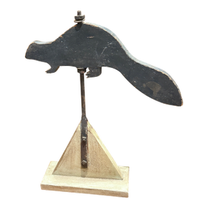 Early Primitive Beaver Weathervane on Custom Base c.1920s