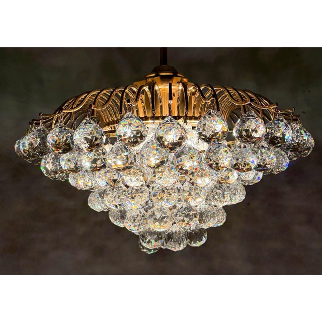 Hollywood Regency Chandelier with Crystal Glass Shades by Ernst Palme, Germany, 1960s For Sale - Image 6 of 18