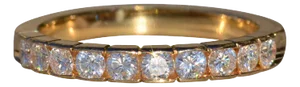 The Kehoe Beach: Ladies 14K Yellow Gold Diamond Wedding Band