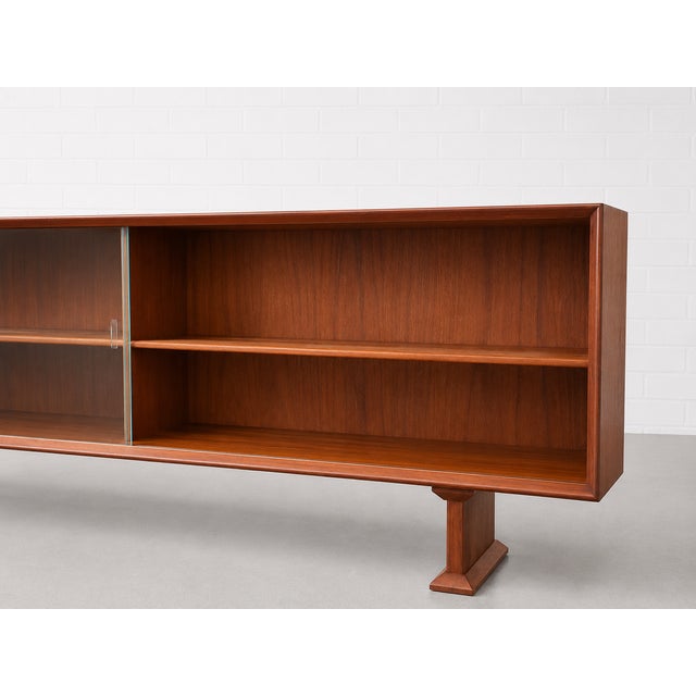 Long + Low Mid Century Modern Danish Rosewood Bookcase / Credenza, C. 1960's For Sale - Image 13 of 14