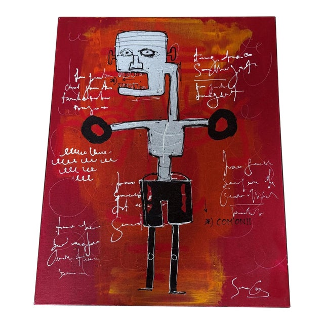 Soren Grau Original Neo-Expressionist Street Art Canvas Painting "Street Fighter", 2019 For Sale
