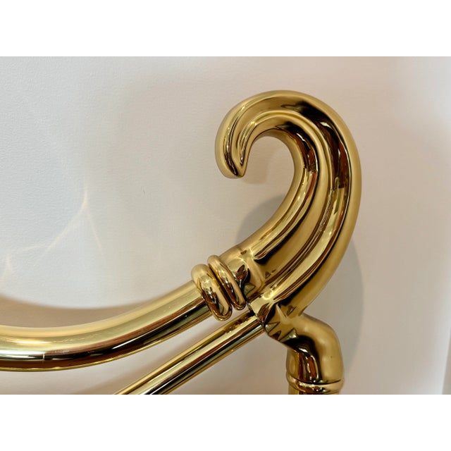 1980s 1980s Solid Brass Queen Face Headboard For Sale - Image 5 of 5