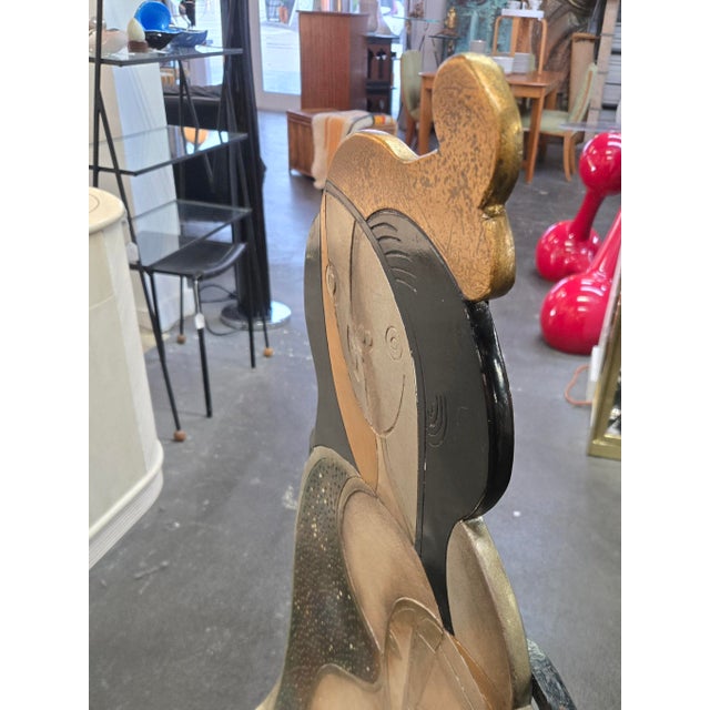 Wood Carved Wooden Art Chair For Sale - Image 7 of 9