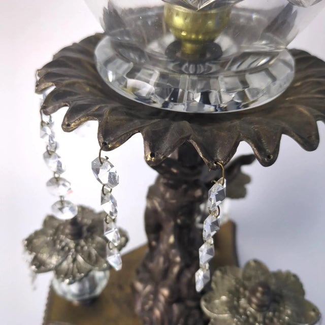 Loevsky Loevsky L&l Putto Cherub Lamp Glass Shade With Pineapple Design Statement Piece Large Vintage Lamp For Sale - Image 10 of 12