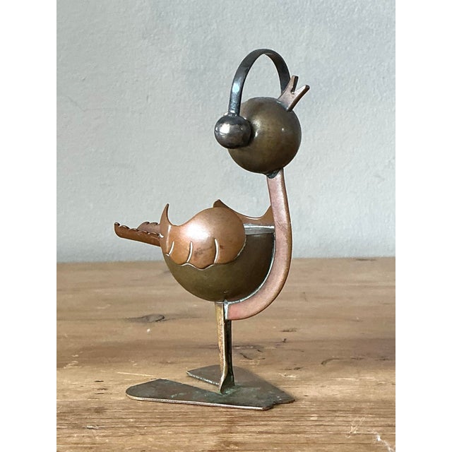 Metal Vintage Mexican Brass and Copper Ashtray For Sale - Image 7 of 12
