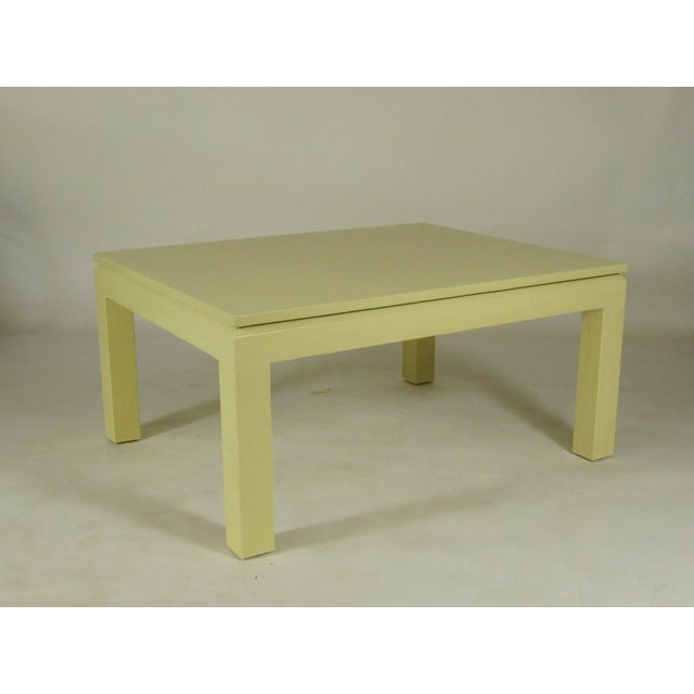 Custom Linen Wrapped Coffee Table | Chairish
