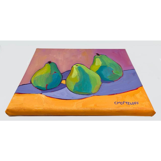 2020s Vibrant Pears, Colorful, Contemporary Oil Painting For Sale - Image 5 of 7