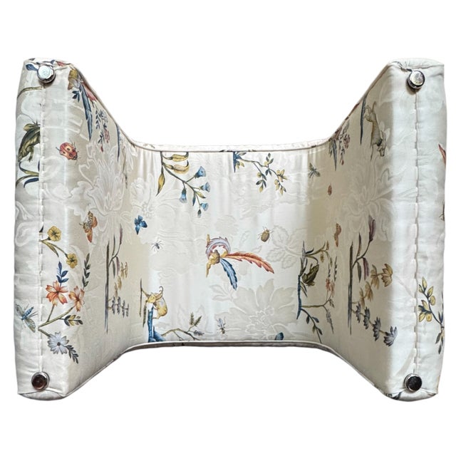 1980s Schumacher Upholstered Waterfall Bench For Sale - Image 9 of 10