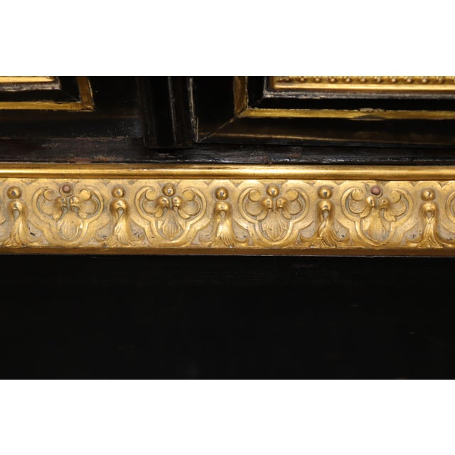 19th C. Ebonized Chinoiserie and Bronze Ormolu Mounted Marble Top Cabinet For Sale - Image 16 of 17