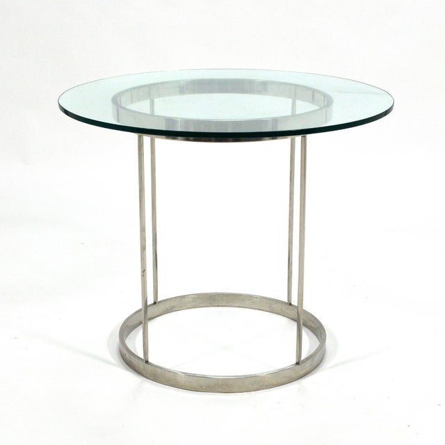Silver Vintage Custom Fabricated Stainless Steel Side Table For Sale - Image 8 of 10
