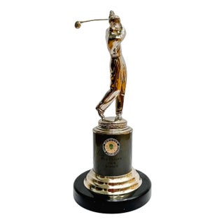 Mid-Century 1964 Oakmont Club Men's Championship Figural Golf Trophy For Sale