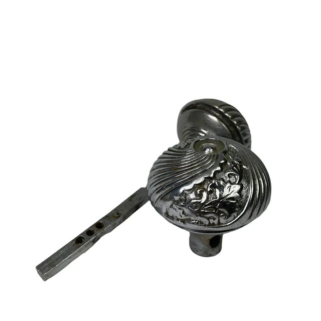 1890s American Ornamental Door Knobs With Door Plate For Sale - Image 9 of 11