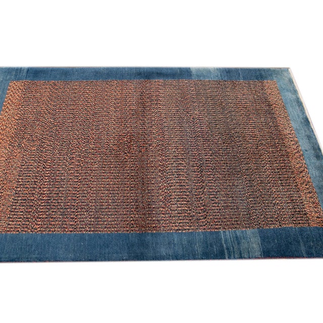 Modern Modern Persian Gabbeh Handmade Multi-Color Geometric Wool Rug For Sale - Image 3 of 7