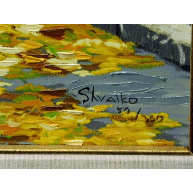 Textile Viktor Shvaiko "Autumn in Paris" Framed Canvas Hand Signed Fine Art For Sale - Image 7 of 7