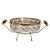 Mid-Century Golden Foliage Wheat Double Glass Bowl Chip & Dip Serving Caddy For Sale - Image 10 of 10