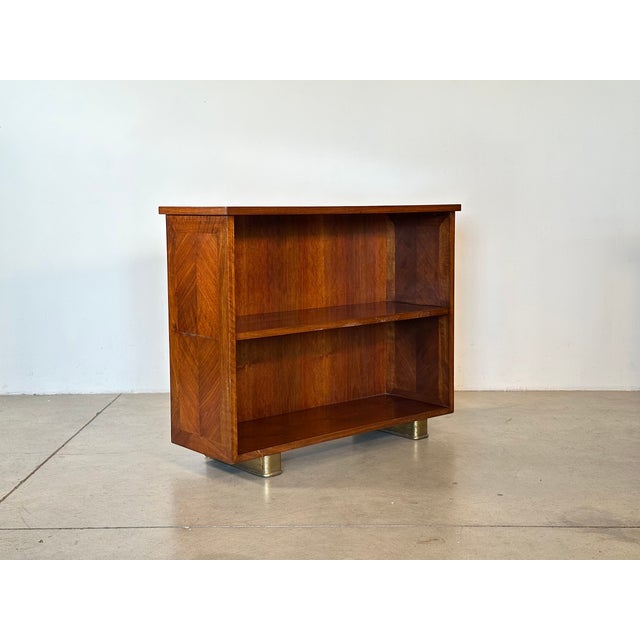 Vintage Walnut and Brass Bookcase, 1950s For Sale - Image 18 of 18