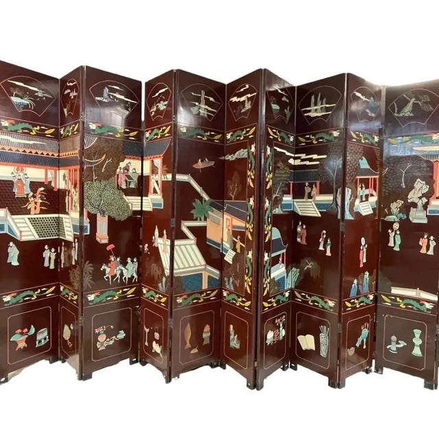 Introduce an exotic touch to your home decor with this 1970s 20ft long Asian room divider. Crafted with intricate...
