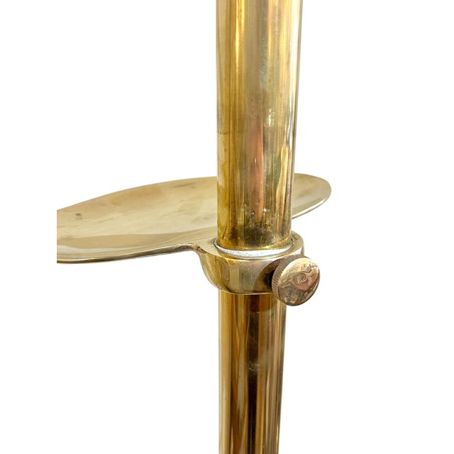 Metal Mid 20th Century Brass Adjustable Valet Coat Rack With Paw Feet For Sale - Image 7 of 17